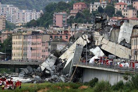 bridge collapsed today in italy